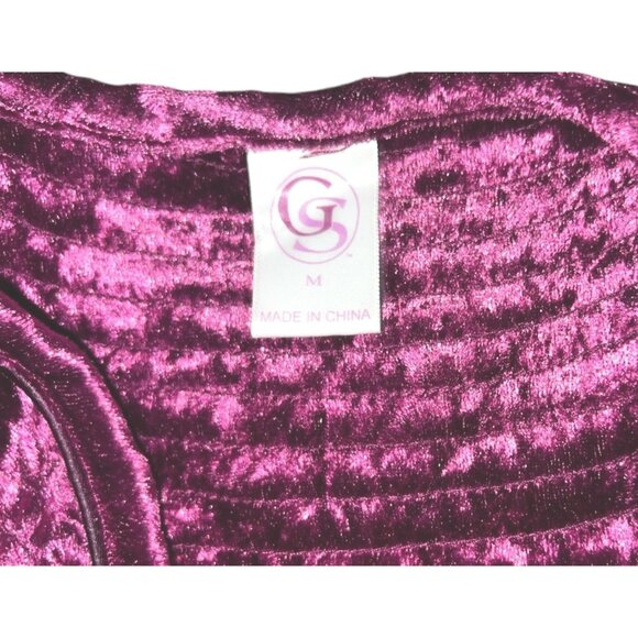 Vintage GS Purple Velvet Velour V Neck Button Front Night Gown Sz Medium Womens - Picture 6 of 16